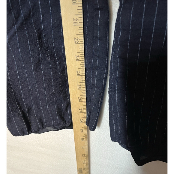 Lauren Ralph Lauren Womens‎ Size 8 Wool Pleated Pants PinStripe Navy Blue - Picture 11 of 13